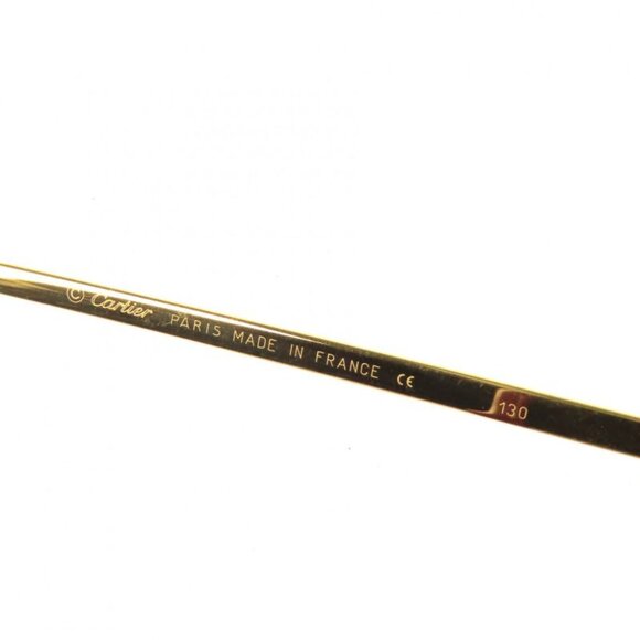 Cartier Vintage 2C Decor Two Point Rimless Sunglasses Eyewear Gold Bordeaux 16 main image 8